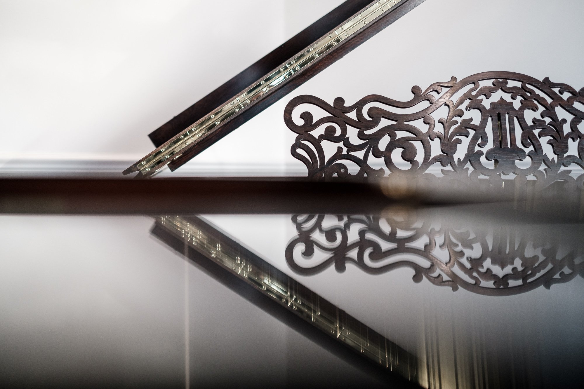 Steinway & Sons Grand Piano with fretted music desk